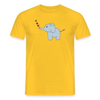 elefant herzen - Männer T-Shirt - Gelb - Vorne - AI Model Male 178 dark (178cm)