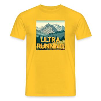 Ultra Running - Men's T-Shirt - yellow - Front - AI Model Male 178 dark (178cm)