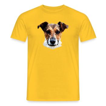 Jack Russell Terrier Chien Polygone - T-shirt homme - jaune - Devant - AI Model Male 178 dark (178cm)