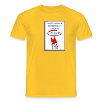 Mathématiques démocratiques françaises - T-shirt homme - jaune - Devant - AI Model Male 178 dark (178cm)