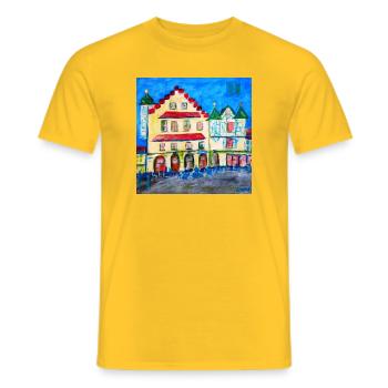 Stadtlandschaft im Expressionismus - Männer T-Shirt - Gelb - Vorne - AI Model Male 178 dark (178cm)
