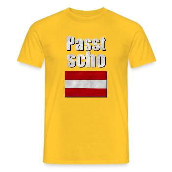 Passt scho - Männer T-Shirt - Gelb - Vorne - AI Model Male 178 dark (178cm)