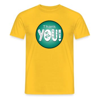 Merci - REMERCIEMENTS RECONNAISSANTS - RELATION - T-shirt homme - jaune - Devant - AI Model Male 178 dark (178cm)