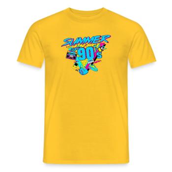 Summer of 90s Retro - Männer T-Shirt - Gelb - Vorne - AI Model Male 178 dark (178cm)