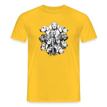 Hidden Object Pointing Dogs - Men's T-Shirt - yellow - Front - AI Model Male 178 dark (178cm)