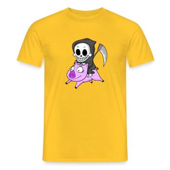 Cochon Faucheur - T-shirt homme - jaune - Devant - AI Model Male 178 dark (178cm)