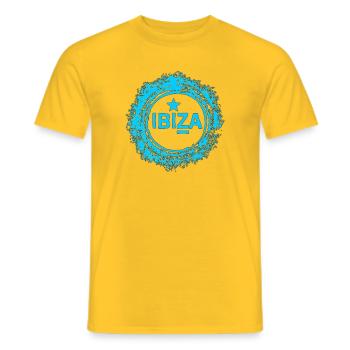 Ibiza water design with star - Men's T-Shirt - yellow - Front - AI Model Male 178 dark (178cm)