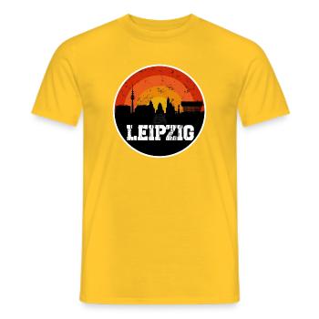La ligne d’horizon de Leipzig - T-shirt homme - jaune - Devant - AI Model Male 178 dark (178cm)