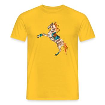 skurriles buntes Pferd - Männer T-Shirt - Gelb - Vorne - AI Model Male 178 dark (178cm)