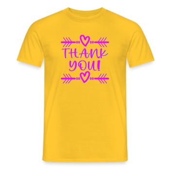 CITATION DE REMERCIEMENT - IDÉES CADEAUX AMICALES - T-shirt homme - jaune - Devant - AI Model Male 178 dark (178cm)