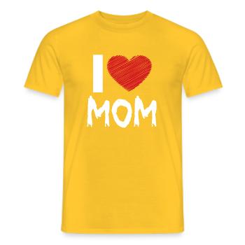 Ich liebe Mama - Männer T-Shirt - Gelb - Vorne - AI Model Male 178 dark (178cm)