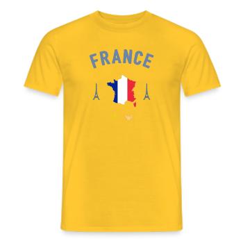 Frankreich - Männer T-Shirt - Gelb - Vorne - AI Model Male 178 dark (178cm)