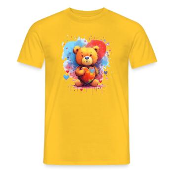 Liebe ist eine Bärennotwendigkeit - Männer T-Shirt - Gelb - Vorne - AI Model Male 178 dark (178cm)