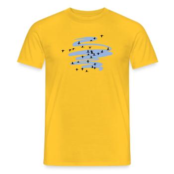 Grues d’oies sauvages Printemps - T-shirt homme - jaune - Devant - AI Model Male 178 dark (178cm)