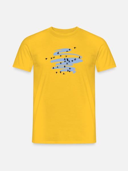 Wild Geese Cranes Spring - Men's T-Shirt - yellow