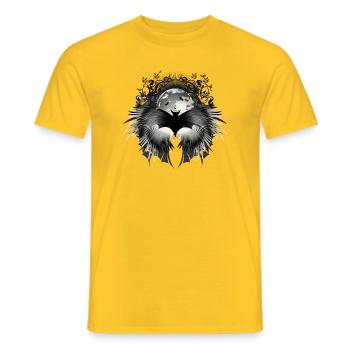 Bat and full moon as a mysterious motif - Men's T-Shirt - yellow - Front - AI Model Male 178 dark (178cm)