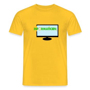 Informaticien - T-shirt homme - jaune - Devant - AI Model Male 178 dark (178cm)