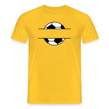 Étiquette de nom de football avec le nom souhaité - T-shirt homme - jaune - Devant - AI Model Male 178 dark (178cm)