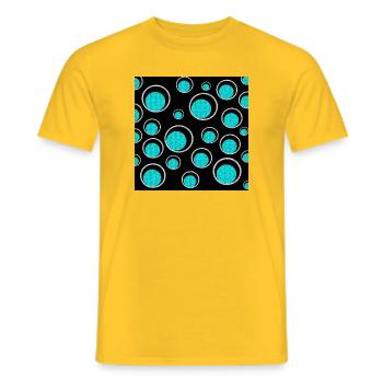 schöne Freizeitshirts frauen, Kreismuster - Männer T-Shirt - Gelb - Vorne - AI Model Male 178 dark (178cm)