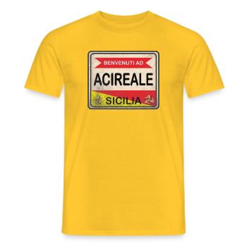 Sicily t-shirt Acireale t-shirt gift idea - Men's T-Shirt - yellow - Front - AI Model Male 178 dark (178cm)