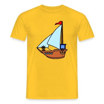 Voilier jouet - T-shirt homme - jaune - Devant - AI Model Male 178 dark (178cm)