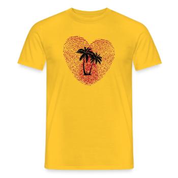 Tropenherz Fingerprint Palmen - Männer T-Shirt - Gelb - Vorne - AI Model Male 178 dark (178cm)