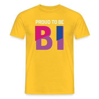 Stolz darauf, bisexuell zu sein - Männer T-Shirt - Gelb - Vorne - AI Model Male 178 dark (178cm)