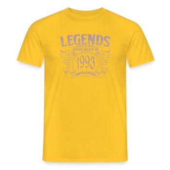 Millésime 1993 Anniversaire - T-shirt homme - jaune - Devant - AI Model Male 178 dark (178cm)