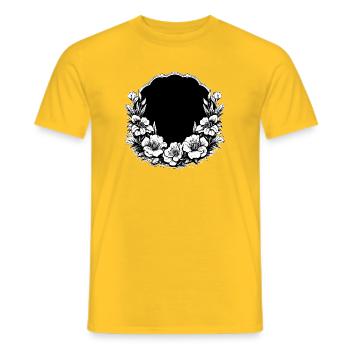 Flower Wreath Flowers Summer Meadow Wedding Blossoms - Men's T-Shirt - yellow - Front - AI Model Male 178 dark (178cm)