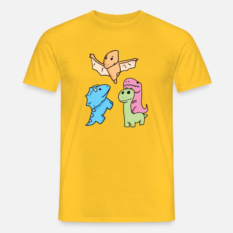 Dinosaurier - Männer T-Shirt - Gelb
