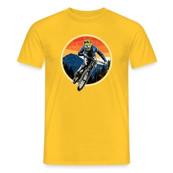 Sunset Trail Mountainbiker - Männer T-Shirt - Gelb - Vorne - AI Model Male 178 dark (178cm)