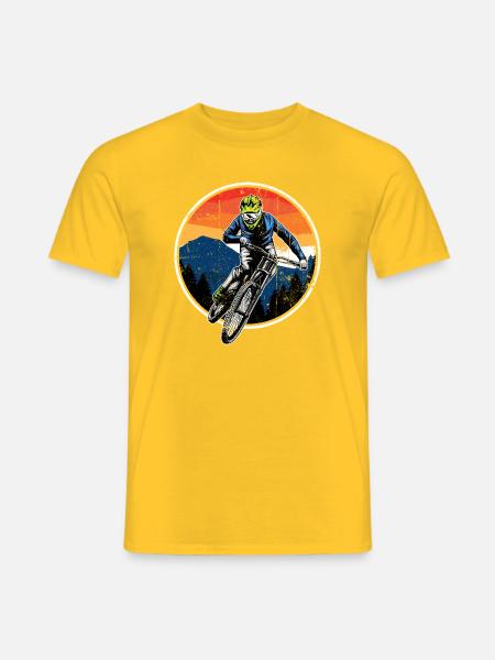 Sunset Trail Mountain Biker - Men's T-Shirt - yellow