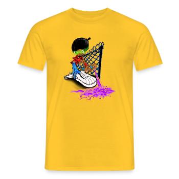 Writer in Action - Männer T-Shirt - Gelb - Vorne - AI Model Male 178 dark (178cm)