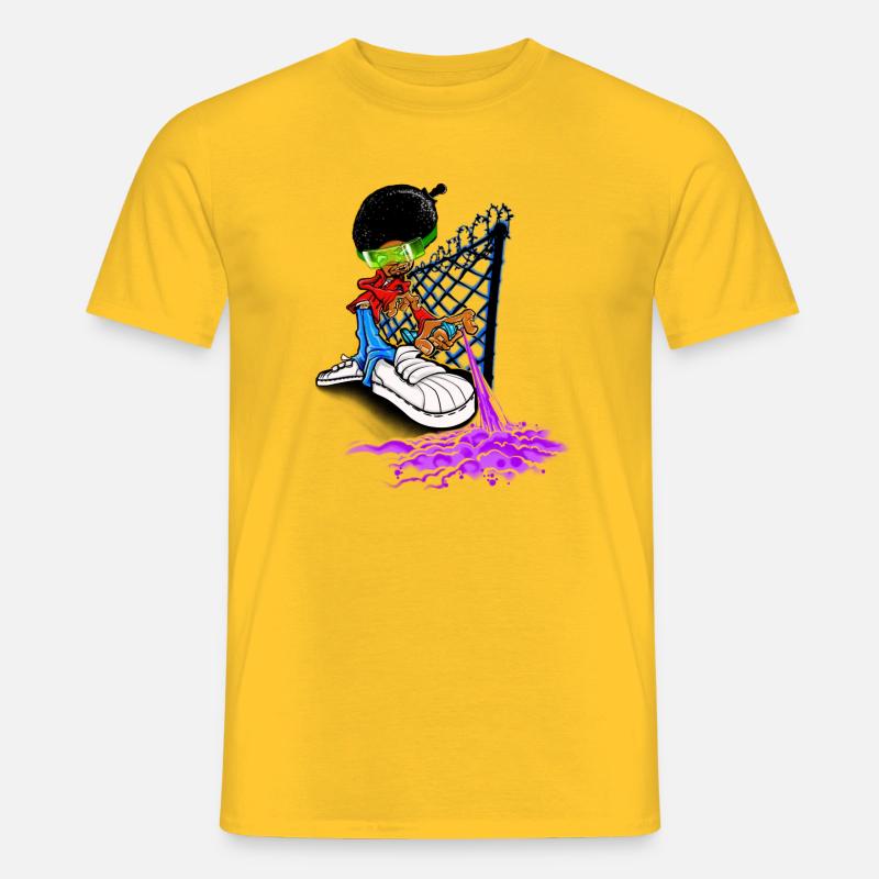 Writer in Action - Männer T-Shirt - Gelb