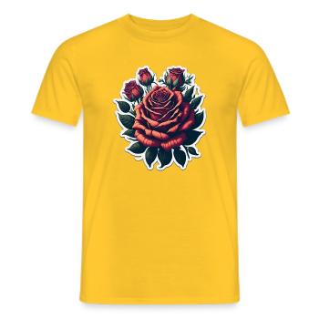 Rose - Männer T-Shirt - Gelb - Vorne - AI Model Male 178 dark (178cm)