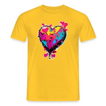 Heart Art - Men's T-Shirt - yellow - Front - AI Model Male 178 dark (178cm)