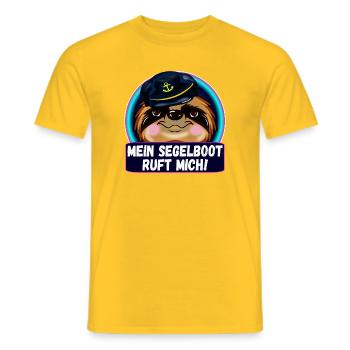 MEIN SEGELBOOT RUFT MICH FAULTIERE SEGELN - Männer T-Shirt - Gelb - Vorne - AI Model Male 178 dark (178cm)