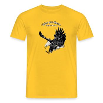 1208 Folge deinen Träumen Weißkopfseeadler nur schwarz - Männer T-Shirt - Gelb - Vorne - AI Model Male 178 dark (178cm)
