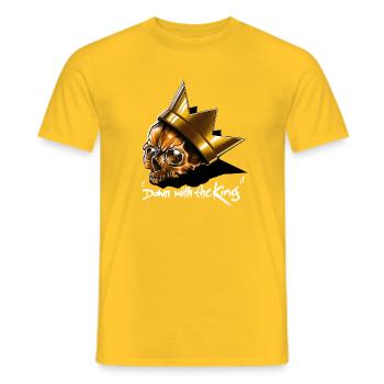 Down with the King - Men's T-Shirt - yellow - Front - AI Model Male 178 dark (178cm)