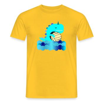 KINDER WASSERBALL DINOSAURIER SCHWIMMBAD - Männer T-Shirt - Gelb - Vorne - AI Model Male 178 dark (178cm)