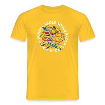 Schule macht schlau - Männer T-Shirt - Gelb - Vorne - AI Model Male 178 dark (178cm)