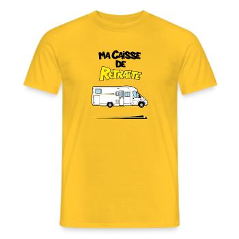 Ma caisse de retraite - T-shirt homme - jaune - Devant - AI Model Male 178 dark (178cm)