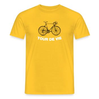Tour De Vie mit Vintage Rennrad - Männer T-Shirt - Gelb - Vorne - AI Model Male 178 dark (178cm)
