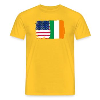 Flag Fusion: Stars and Shamrock - Men's T-Shirt - yellow - Front - AI Model Male 178 dark (178cm)