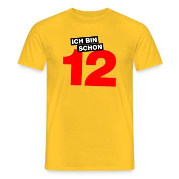 Ich bin schon 12 - Männer T-Shirt - Gelb - Vorne - AI Model Male 178 dark (178cm)
