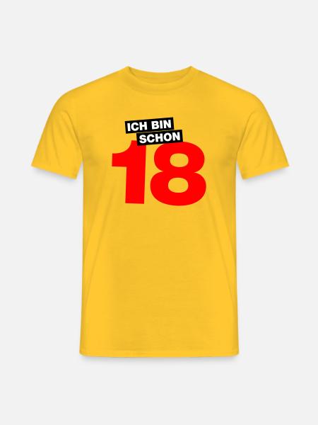 Ich bin schon 18 - Männer T-Shirt - Gelb