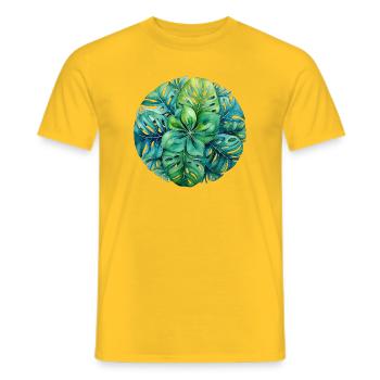 Monstera Mandala - Men's T-Shirt - yellow - Front - AI Model Male 178 dark (178cm)