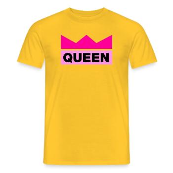 Queen mit Krone / 3 Farben - Männer T-Shirt - Gelb - Vorne - AI Model Male 178 dark (178cm)
