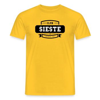 Club Sieste - Humour Détente - T-shirt homme - jaune - Devant - AI Model Male 178 dark (178cm)