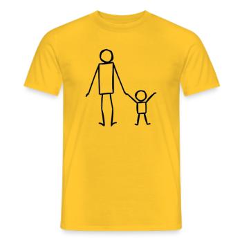 Hand In Hand Parent Dad Mom - Men's T-Shirt - yellow - Front - AI Model Male 178 dark (178cm)